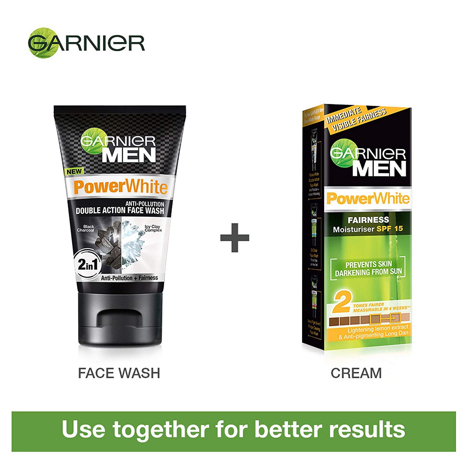 Garnier Men Power White Double Action Face Wash, 100gm